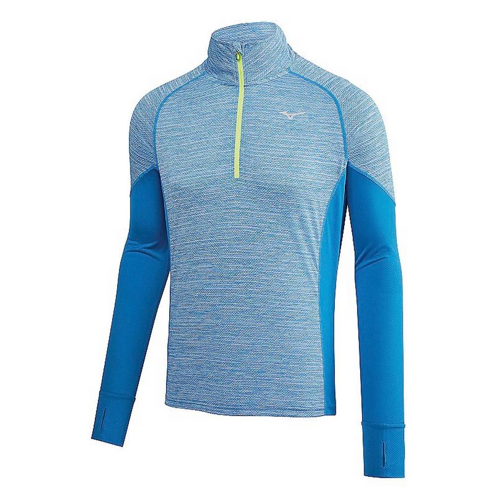 Maglie Running Mizuno Alpha Long Sleeve Half Cerniera Uomo - Blu - 25438-PJXM